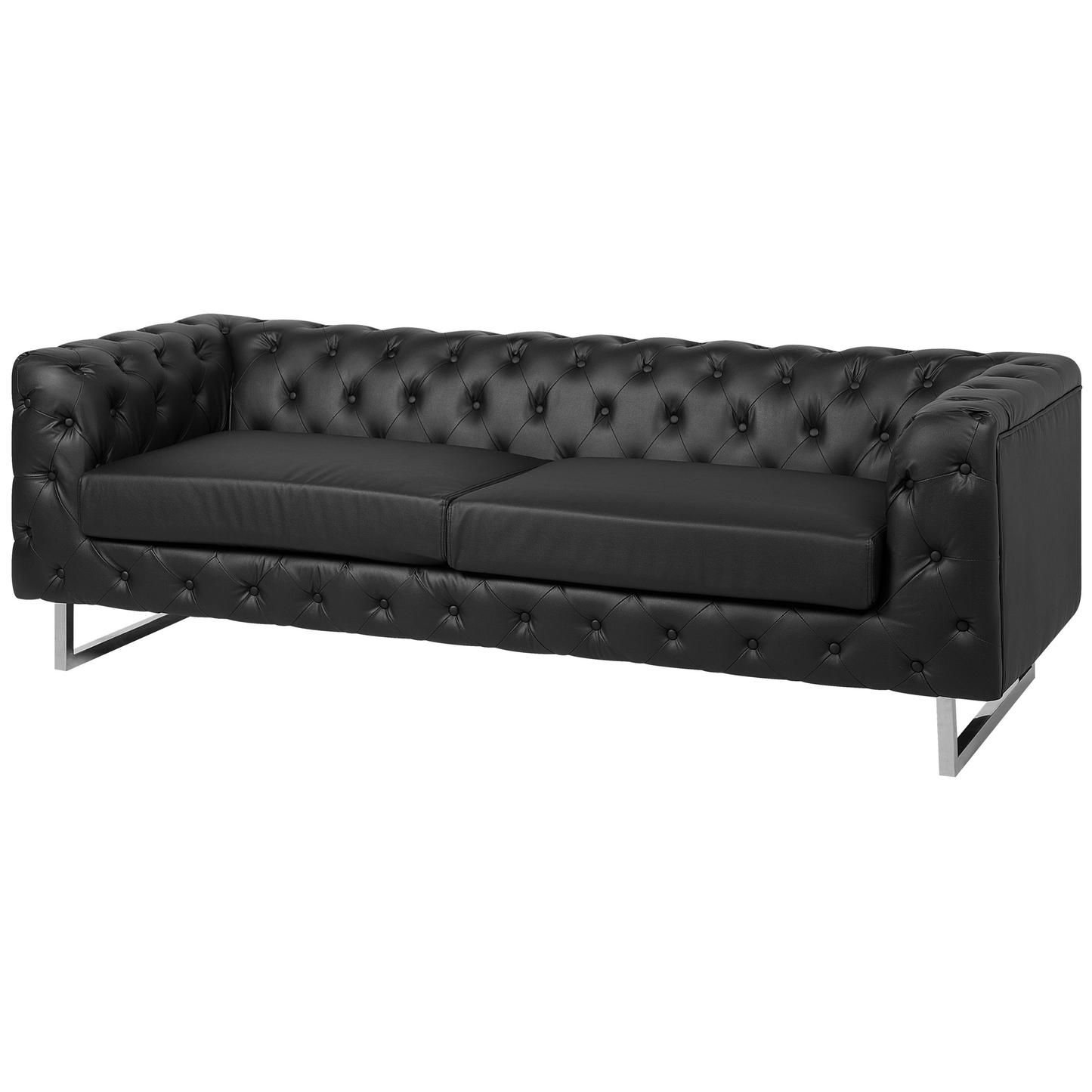 Sofa Set Kunstleder schwarz 5-Sitzer VISSLAND