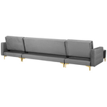 U-förmiges Sofa mit Ottomane Samtstoff Symmetrisch Grau ABERDEEN