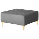 U-förmiges Sofa mit Ottomane Samtstoff Symmetrisch Grau ABERDEEN