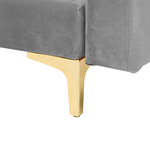 U-förmiges Sofa mit Ottomane Samtstoff Symmetrisch Grau ABERDEEN