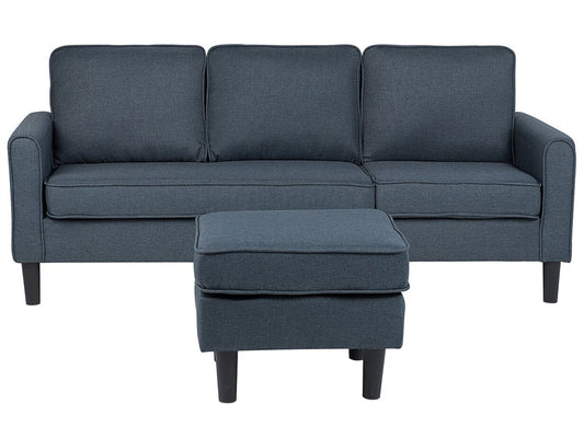 3-Sitzer Sofa dunkelgrau mit Ottomane AVESTA