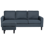 3-Sitzer Sofa dunkelgrau mit Ottomane AVESTA