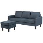 3-Sitzer Sofa dunkelgrau mit Ottomane AVESTA