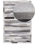 Teppich Kuhfell hellgrau 140 x 200 cm Patchwork Kurzflor AZAY