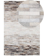 Teppich Kuhfell braun / grau 140 x 200 cm Patchwork Kurzflor SINNELI