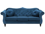 3-Sitzer Sofa Samtstoff marineblau SKIEN