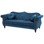 3-Sitzer Sofa Samtstoff marineblau SKIEN