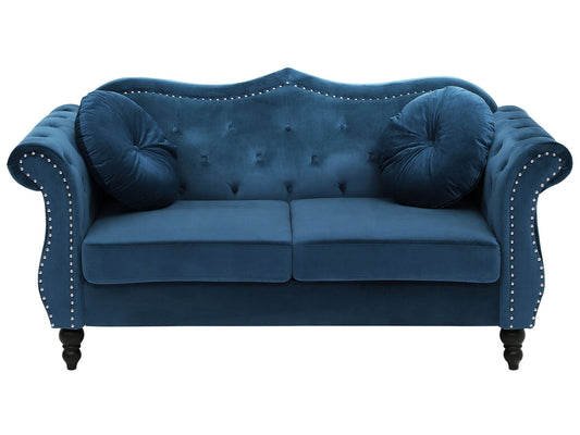 2-Sitzer Sofa Samtstoff marineblau SKIEN