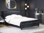 Bett mit Lattenrost Samtstoff AVALLON 140 x 200 cm Schwarz