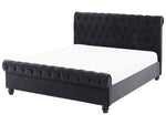 Bett mit Lattenrost Samtstoff AVALLON 140 x 200 cm Schwarz