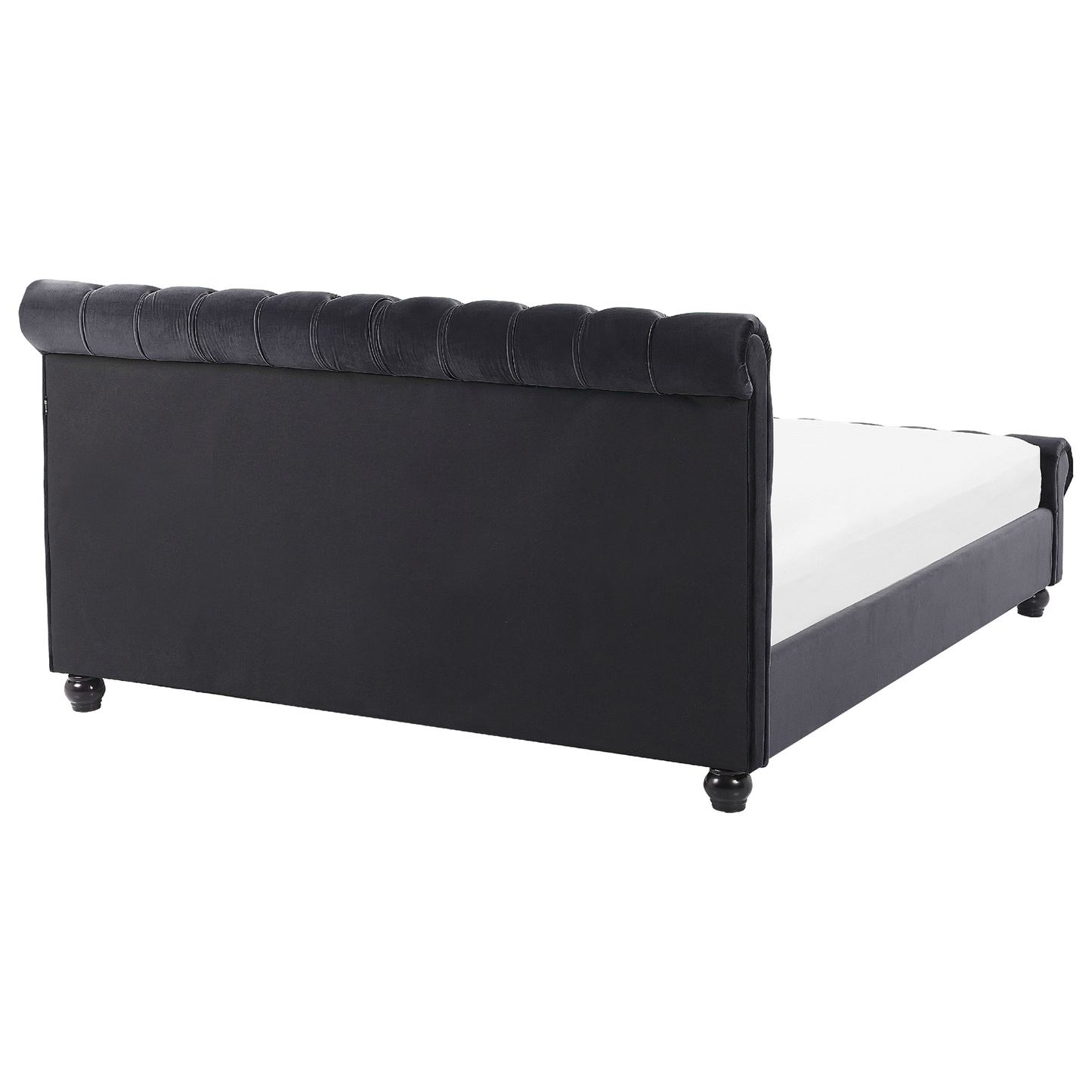 Bett mit Lattenrost Samtstoff AVALLON 140 x 200 cm Schwarz