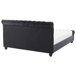 Bett mit Lattenrost Samtstoff AVALLON 140 x 200 cm Schwarz