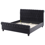 Bett mit Lattenrost Samtstoff AVALLON 140 x 200 cm Schwarz