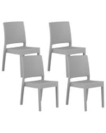Gartenstuhl 4er Set FOSSANO Kunststoff Hellgrau