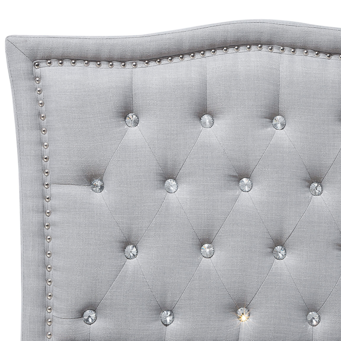 Bett mit Lattenrost Stoff METZ 180 x 200 cm Hellgrau