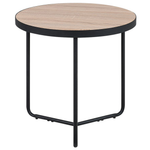 Couchtisch 2er Set Holzoptik hellbraun / schwarz klein und mittelgross rund  MELODY