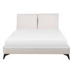 Bett mit Lattenrost Chenillegewebe MELLE 140 x 200 cm Hellbeige