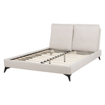 Bett mit Lattenrost Chenillegewebe MELLE 140 x 200 cm Hellbeige