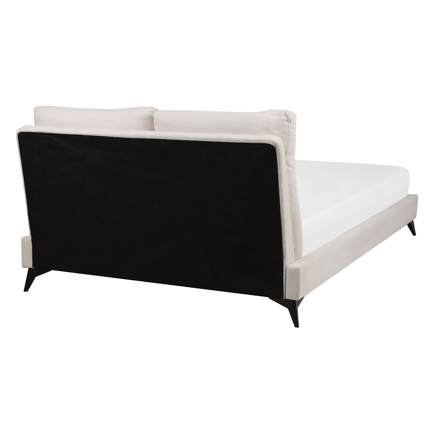 Bett mit Lattenrost Chenillegewebe MELLE 140 x 200 cm Hellbeige