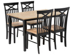 Esszimmer Set HOUSTON Holz Braun / Schwarz 4-Sitzer