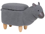 Hocker Polsterbezug mit Stauraum grau ALPACA