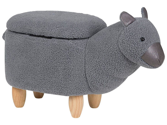 Hocker Polsterbezug mit Stauraum grau ALPACA