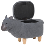 Hocker Polsterbezug mit Stauraum grau ALPACA