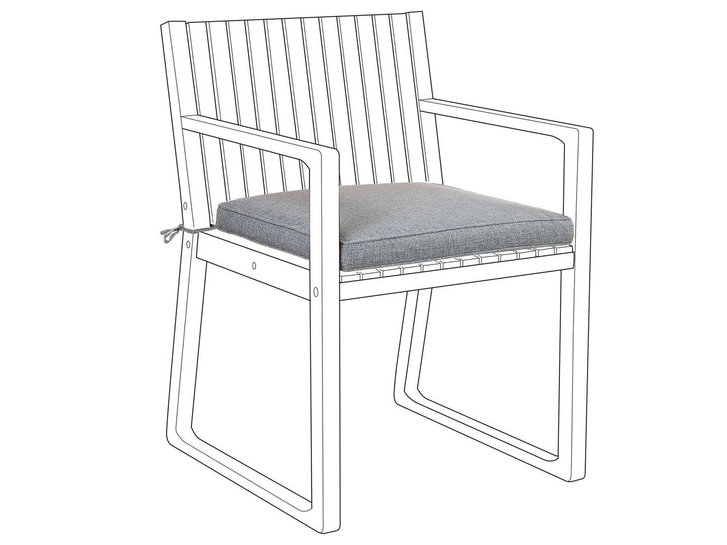 Gartenstuhlkissen SASSARI 46 x 46 cm Grau
