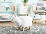 Tierhocker mit Stauraum weiss Alpakaform ALPACA