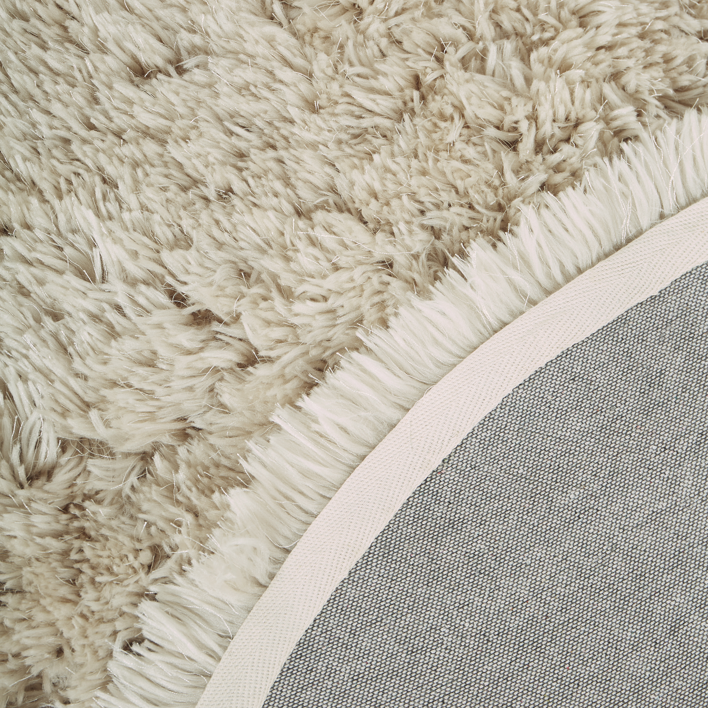 Teppich beige ⌀ 140 cm Shaggy CIDE