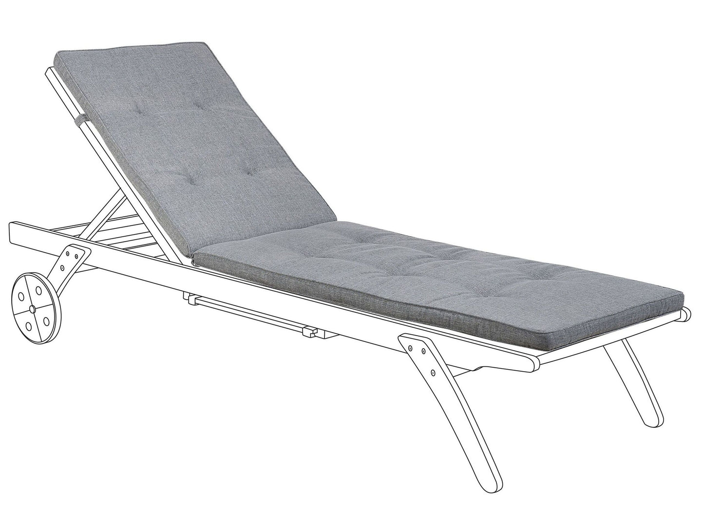 Liegenauflage CESANA 192 x 56 cm Grau