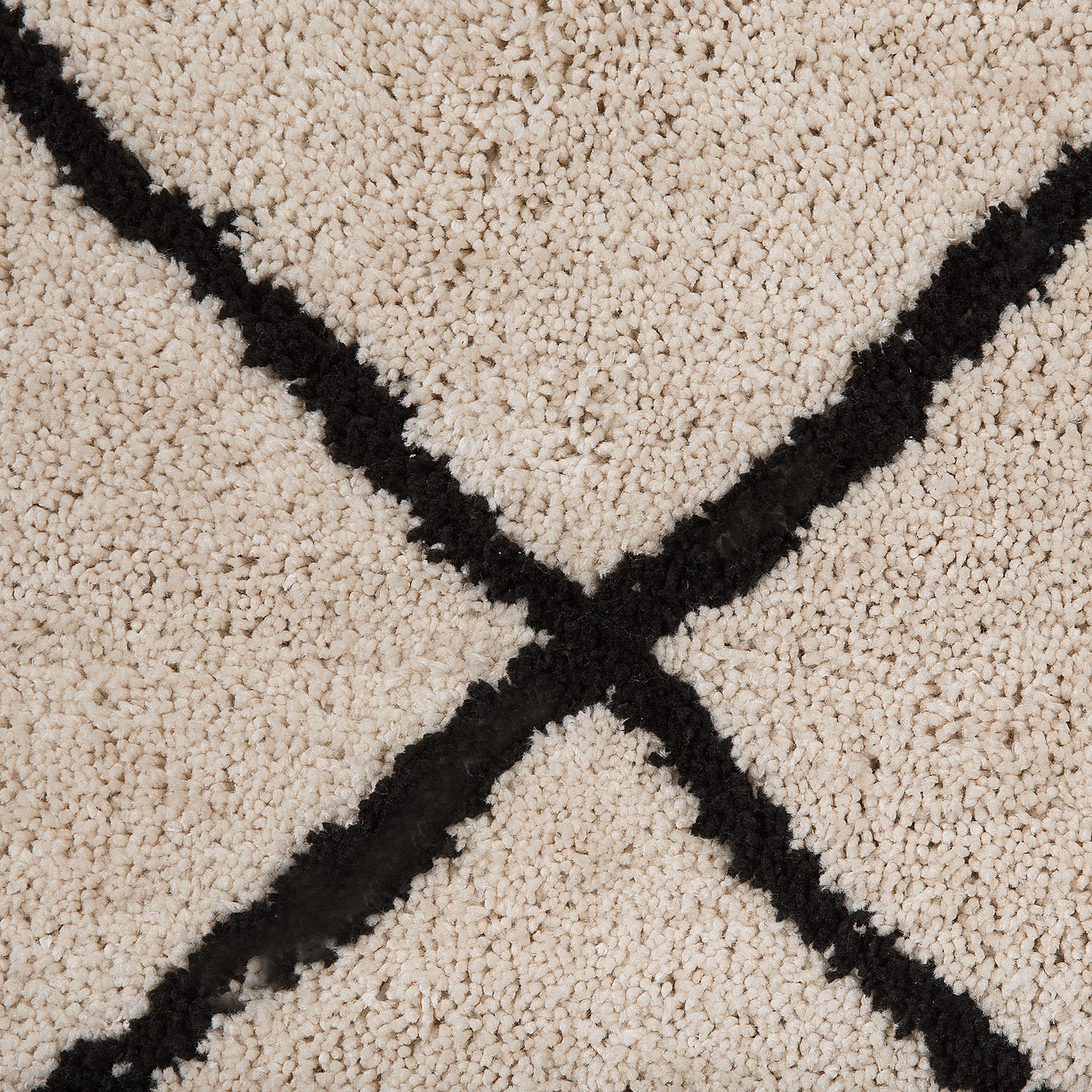 Teppich beige/schwarz 140 x 200 cm Shaggy ADALAR