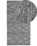 Teppich Baumwolle schwarz / weiss 80 x 150 cm Kurzflor TERMAL