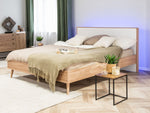 Bett mit LED SERRIS 140 x 200 cm Hellbraun