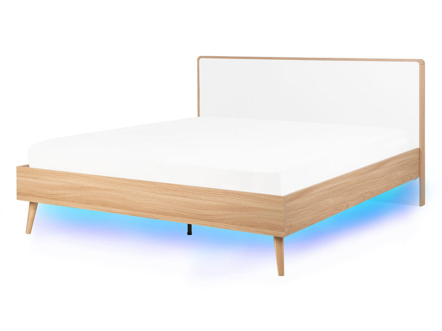 Bett mit LED SERRIS 140 x 200 cm Hellbraun