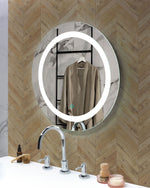 LED-Badezimmer-Spiegel SELUNE 58 cm 58 cm Silber