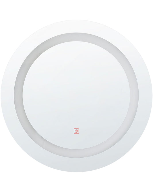LED-Badezimmer-Spiegel SELUNE 58 cm 58 cm Silber