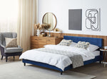 Bettrahmenbezug Samtstoff FITOU 160 x 200 cm Dunkelblau