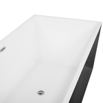 Badewanne freistehend schwarz rechteckig 170 x 81 cm RIOS