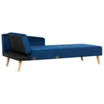 4-Sitzer Ecksofa Samtstoff blau linksseitig mit Schlaffunktion VADSO