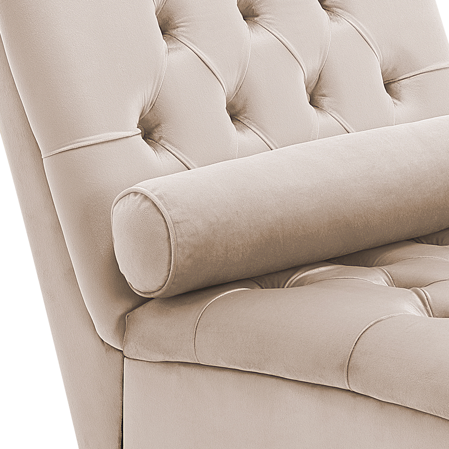 Chaiselongue Samtstoff beige MURET