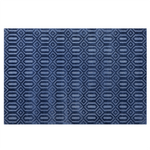 Teppich marineblau 160 x 230 cm geometrisches Muster Kurzflor ADATEPE