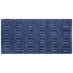 Teppich marineblau 80 x 150 cm geometrisches Muster Kurzflor ADATEPE