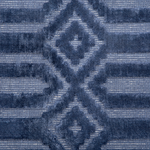 Teppich marineblau 80 x 150 cm geometrisches Muster Kurzflor ADATEPE