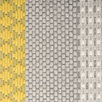 Teppich Wolle grau / gelb 80 x 150 cm Streifenmuster Kurzflor AKKAYA