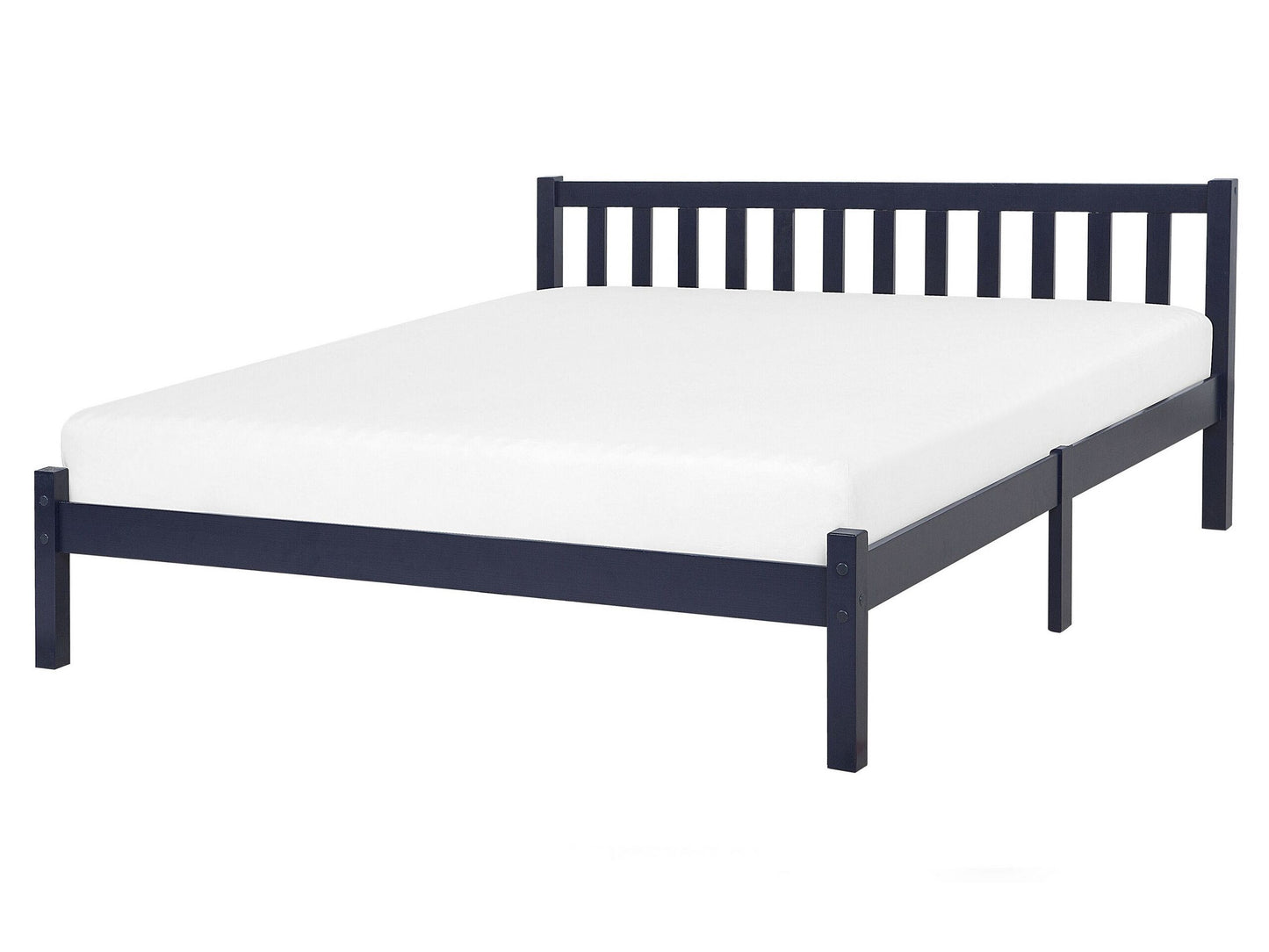 Bett mit Lattenrost Kiefernholz FLORAC 160 x 200 cm Marineblau