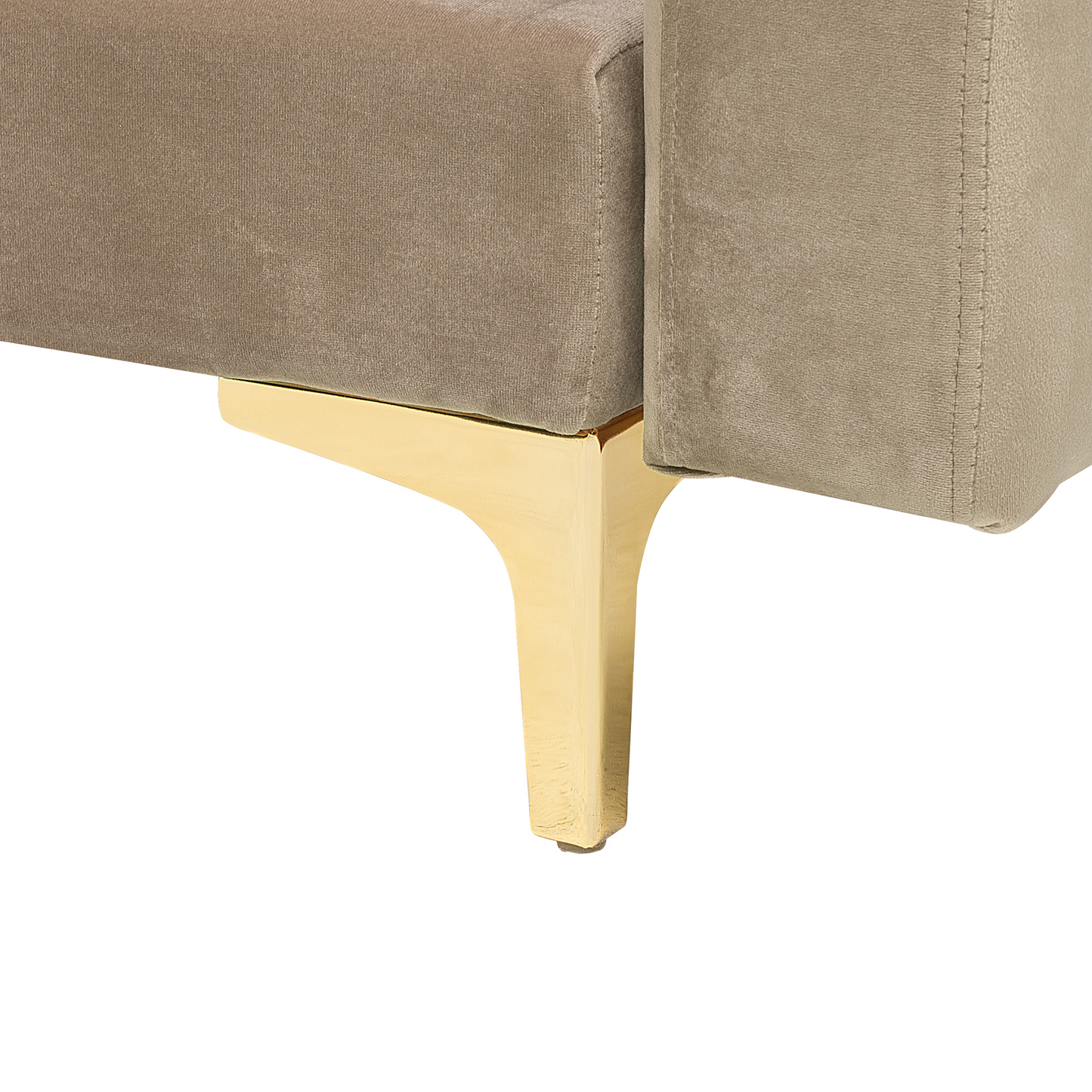 Ecksofa ABERDEEN Sandbeige Samtstoff Rechtsseitig
