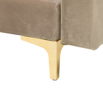 Ecksofa ABERDEEN Sandbeige Samtstoff Rechtsseitig