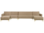 Wohnlandschaft ABERDEEN Sandbeige Samtstoff Universal