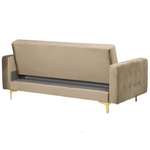 Sofa Set Samtstoff sandbeige 5-Sitzer ABERDEEN